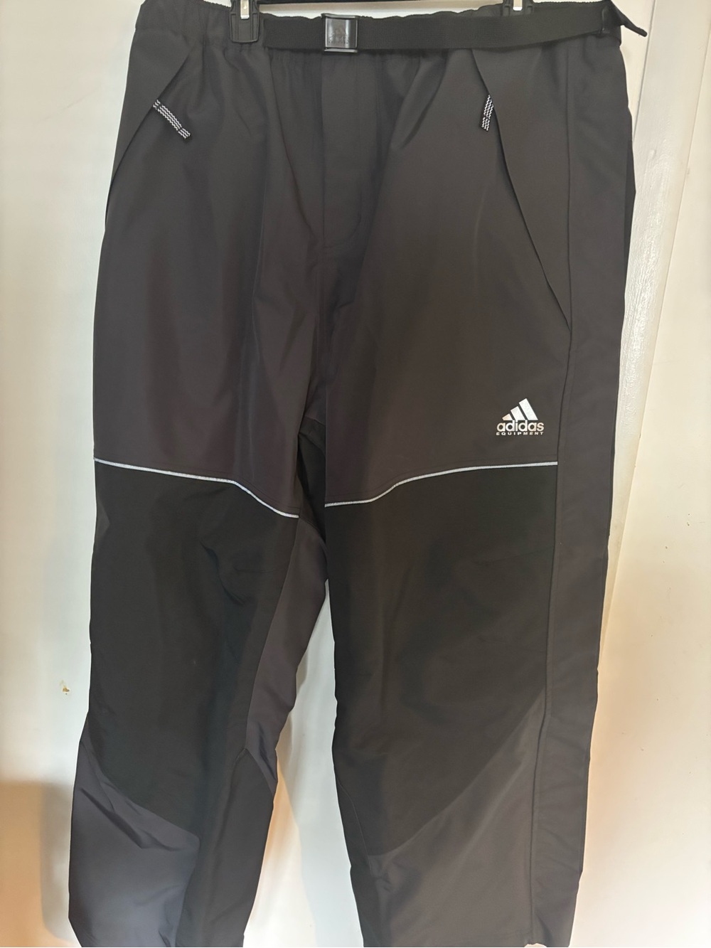 Adidas Equipment EQT Pants in black & gray with white piping, size L. Brand new